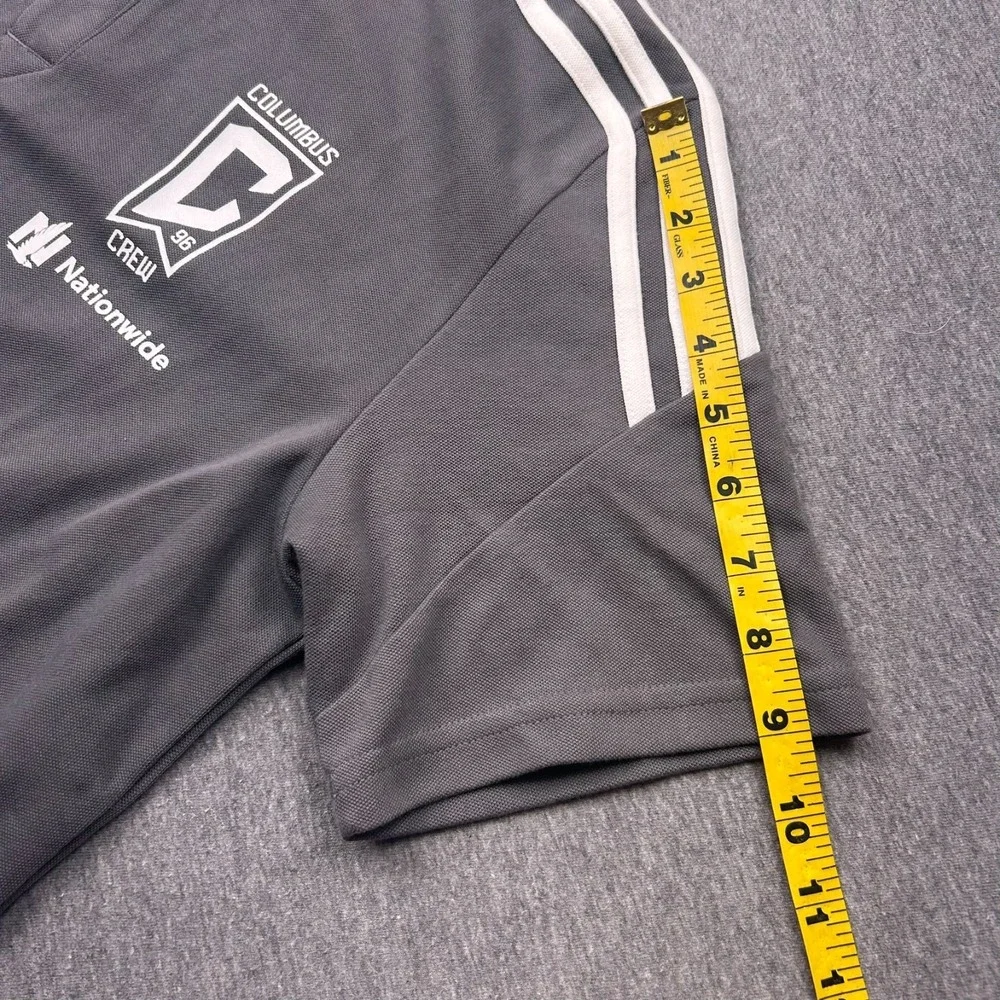 Adidas Aeroready Columbus Crew‎ Soccer Short Sleeve Polo Shirt Mens Medium Gray